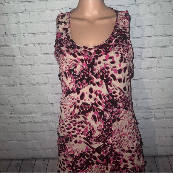 Madison Brown, Cream & Pink floral dress size M - Picture 2 of 11